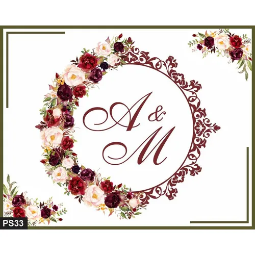 Pista De Dança Para Casamento Arabesco E Floral Ps33 - 3x3m Cor Impressão Digital Foto 1