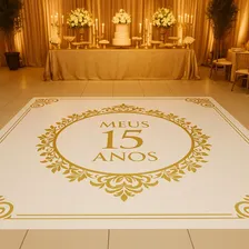 Pista De Dança Personalizada Meus 15 Anos Debutante 3 X 3 Metros Foto  mini 1