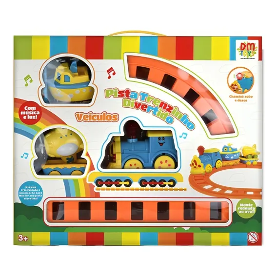 Pista Trem De Brinquedo Com Luz Música Trenzinho Avião Barco Cor Colorido Foto 1