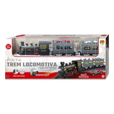 Pista Trem Locomotiva Transporte 04 Carrinhos Dm Toys Foto mini 1