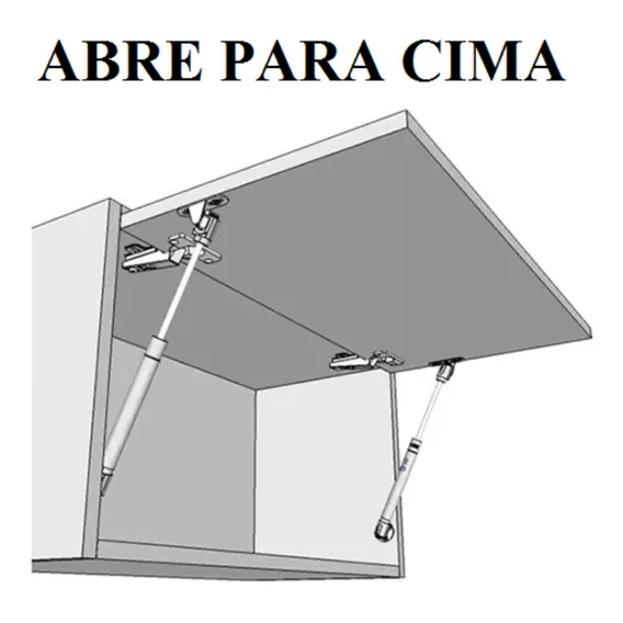 Pistão P/ Porta De Armário Abre P/ Cima Gás 100n Amortecedor Cor Branco Foto 1