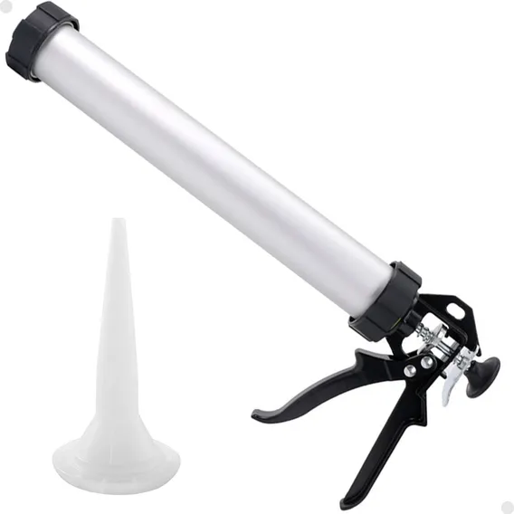 Pistola Aplicadora Silicone Profissional 600ml Em Alumínio Foto 1
