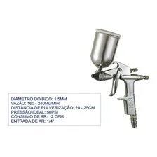 Pistola Automotiva Pintura Gravidade 150ml 50psi Foto mini 4