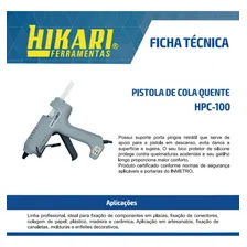 Pistola Cola Quente Hikari Hpc 100W Bastão 11mm(grosso) Full Foto mini 3