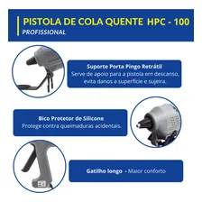 Pistola Cola Quente Hikari Hpc 100W Bastão 11mm(grosso) Full Foto mini 4