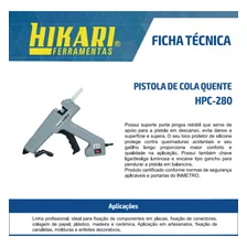 Pistola De Cola Quente Profissional Hikari 280w Industrial 110V/220V Foto mini  3