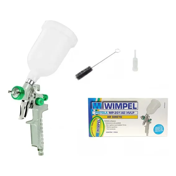 Pistola De Pintura Gravidade Hvlp Bico 1.0mm Mp201 Wimpel Cor Pistola De Pintura Mp201 Bico 1.0mm Ar Direto Foto 1