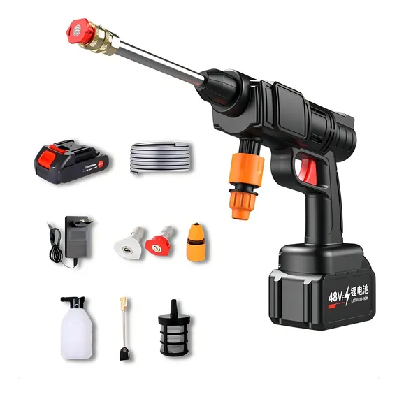Pistola Lava Jato Portátil Alta Pressão Bivolt Recarregável Cor Preto Foto 1