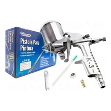 Pistola Para Pintura Alta Precisão Retoque Profissional Cor Alumínio Foto mini 4