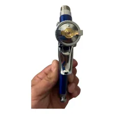 Pistola Para Retoque Hvlp Pequena Bico 0,8mm 125ml Gravidade Cor Azul Foto mini 4