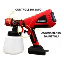 Pistola Pintura 800w Elétrica Pulverizadora 1l Bicos Metais Foto mini  3