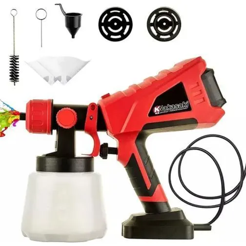 Pistola Pintura 800w Elétrica Pulverizadora 1l Bicos Metais Foto 1