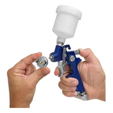 Pistola Pintura Hvlp Bico 0.8mm 125ml Retoque Profissional Foto mini 3