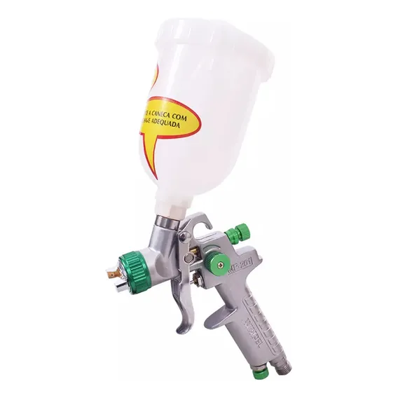 Pistola Pintura Hvlp Caneca Gravidade 250ml Mp-201 Wimpel Cor Prateado 0.8 Mm Foto 1