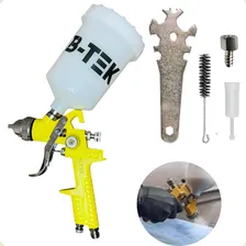 Pistola Pintura Pneumática Gravidade Hvlp 600ml Tanque Alto Pistola Pulverizadora Pintura Automotiva Industrial Carro Moto Bicicleta Chapa Metálica Tintas Vernizes Lacas Foto mini 4