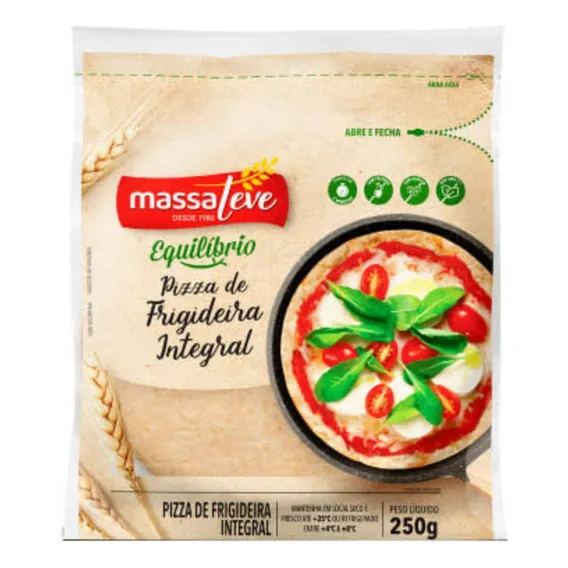 Pizza De Frigideira Integral Massa Leve 250gr - Kit Com 2 Foto 1