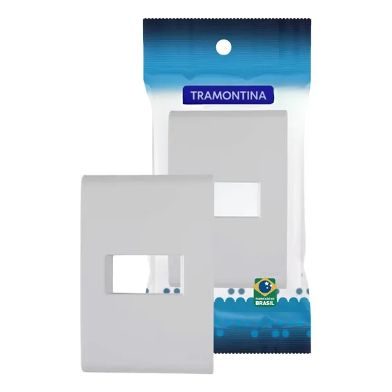 Placa 4x2 1 M贸dulo Horizontal Branca Tramontina Liz Foto 1