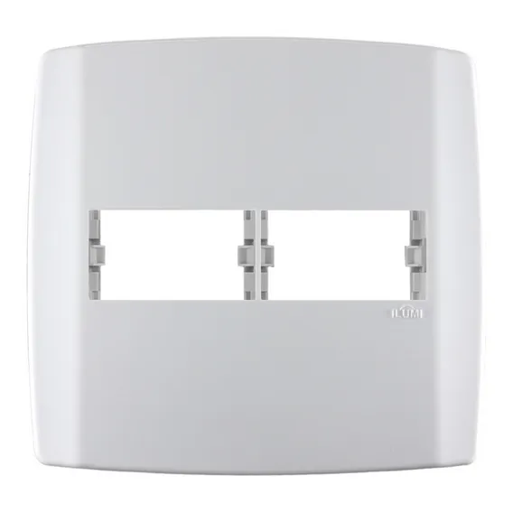 Placa 4x4 1+1 Modulos Separados C/ Suporte Slim Ilumi Cor Branco Foto 1