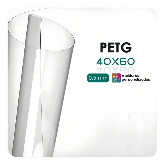 Placa Acrilico Petg Cristal Transparente 0,5mm 40x60 Cm Foto 1