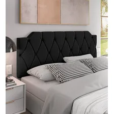 Placa Adesiva Cama Box De Casal Cabeceira Kelly Suede 140cm Cor Preto Foto mini 1