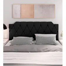 Placa Adesiva Cama Box De Casal Cabeceira Kelly Suede 140cm Cor Preto Foto mini 3