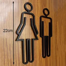 Placa Adesivo Porta Banheiro Masculino Feminino Bar 3d Hotel Foto mini 3