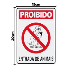 Placa AdvertĂȘncia Caes Proibido Entrada De Animais Pet Cor Branca Foto mini 1