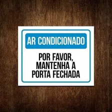 Placa Ar Condicionado Por Favor Mantenha A Porta Fechada Foto mini 1