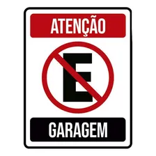 Placa Atenção Proibido Estacionar Garagem 27x35 Foto mini 1