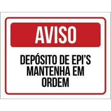 Placa Aviso Deposito De Epi's Mangenha Em Ordem 18x23 Foto mini 1