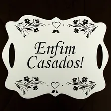 Placa Casamento Entrada De Igreja Noiva Enfim Casados Branca Foto mini 1