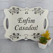 Placa Casamento Entrada De Igreja Noiva Enfim Casados Branca Foto mini 4