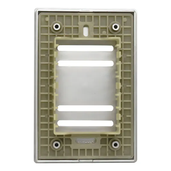 Placa Com Suporte 4x2 Para 4 Interruptores Suporte Prata Nov Foto 1