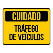 Placa Cuidado Tráfego De Veículos Placa De Sinalização 27x35 Foto mini 1