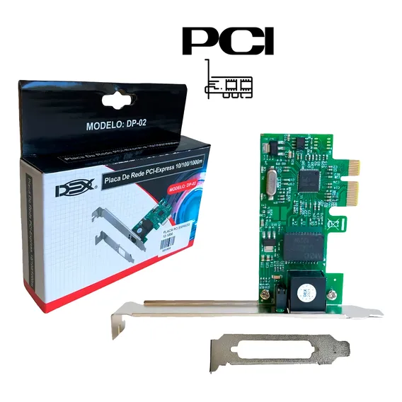 Placa De Rede Pci Express Dex Dp-02 - 10/100/1000mbps Foto 1
