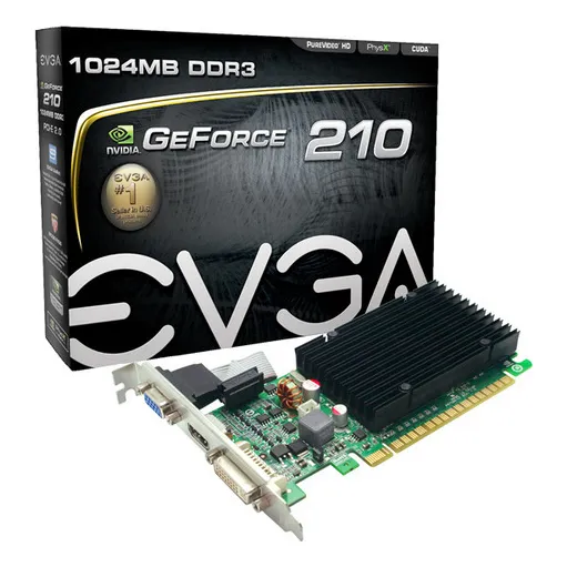 Placa De Vídeo Vga Nvidia Evga Geforce Gt210 1gb Ddr3 Pci-e Foto 1