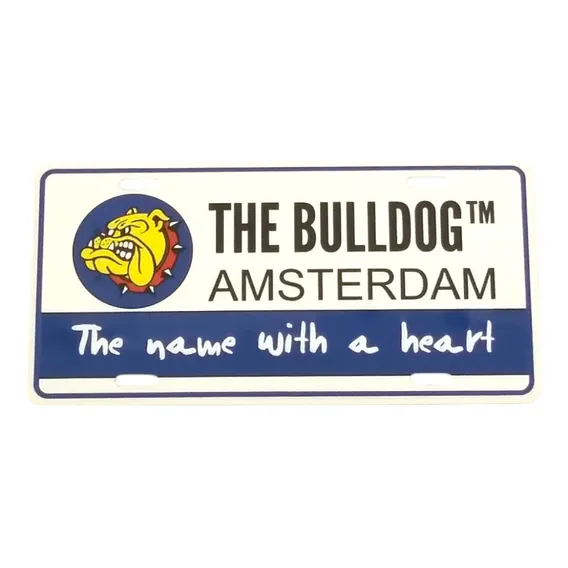 Placa Decorativa De Metal Para Carro The Bulldog Amsterdam Foto 1