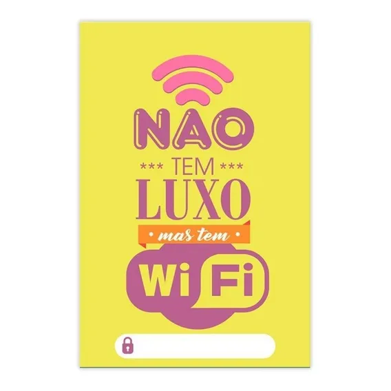 Placa Decorativa Em Pvc Para Parede Wifi - Ref 02 Amarela Foto 1