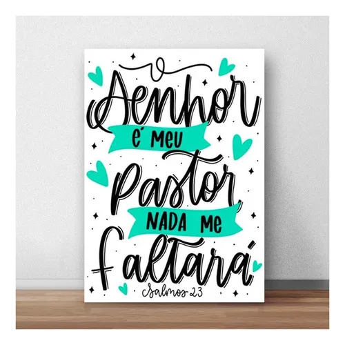 Placa Decorativa Frase Religiosa O Senhor É Meu Pastor Mdf Foto 1