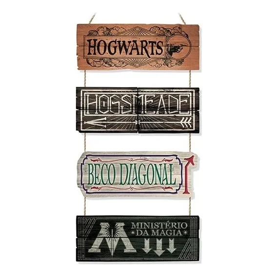 Placa Decorativa Harry Potter Lugares Mágicos Foto 1