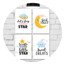 Placa Decorativa Mdf Infantil Soneca 20x30cm - Kit 4 Unidade Foto  mini 1