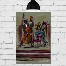 Placa Decorativa Mdf Vintage Jazz Músicos Na Rua 20x30 Musica Foto mini 3