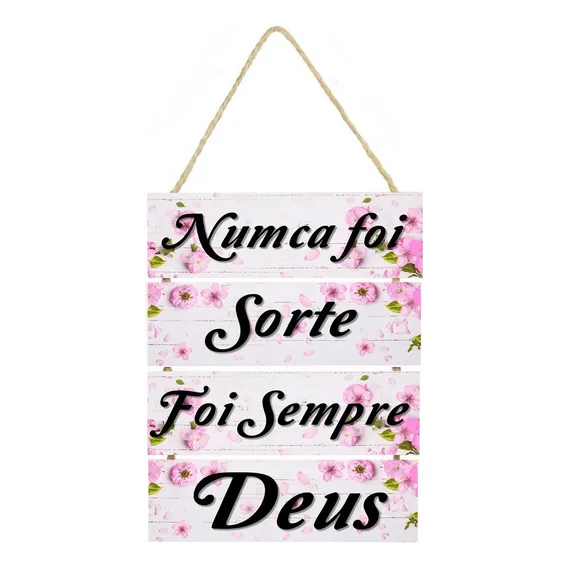 Placa Decorativa Nunca Foi Sorte Foi Sempre Deus Cod 041 Frases Foto 1