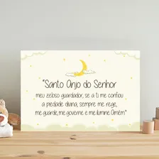 Placa Decorativa Oração Santo Anjo 30x40cm Foto mini 3