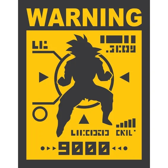 Placa Decorativa - Over 9000 (18x23) Foto 1