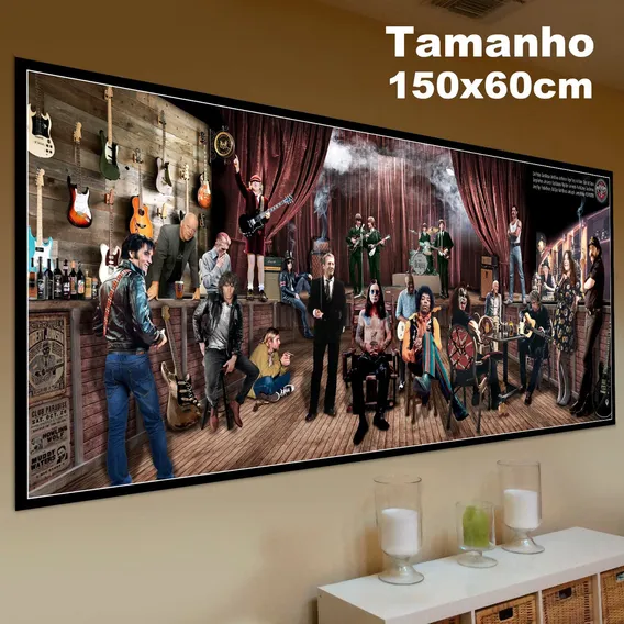 Placa Decorativa Pub Lendas Do Rock Janis Joplin 150x60cm Foto 1