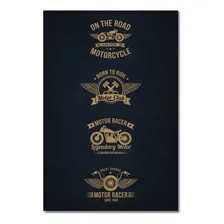 Placa Decorativa Retr么 Vintage Moto Preto 20x30 Foto mini 3