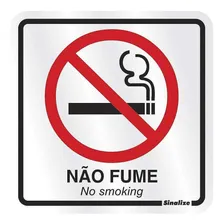 Placa Em Alumínio 15x15cm Proibido Fumar Sinalize 120ab Foto mini 1