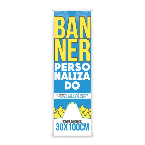 Placa Faixa Banner - Personalizado 100x30 Cm Cor Banner Personalizado 30x100cm Foto 1