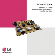 Placa Fonte LG Eax66883501 Modelo 43uh6000 Foto mini 4